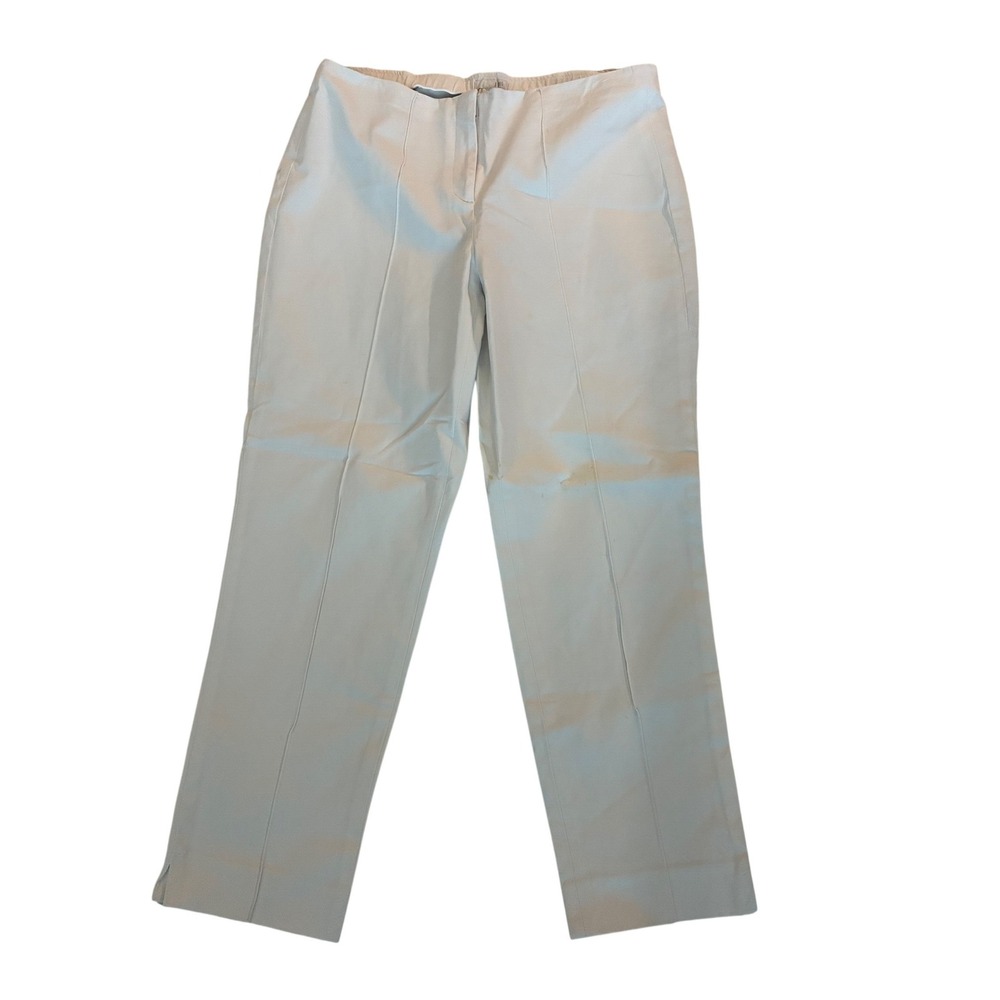 J. Jill Womens White Cotton Spandex Stretch Straight Leg Pants Size 12 WPT019281